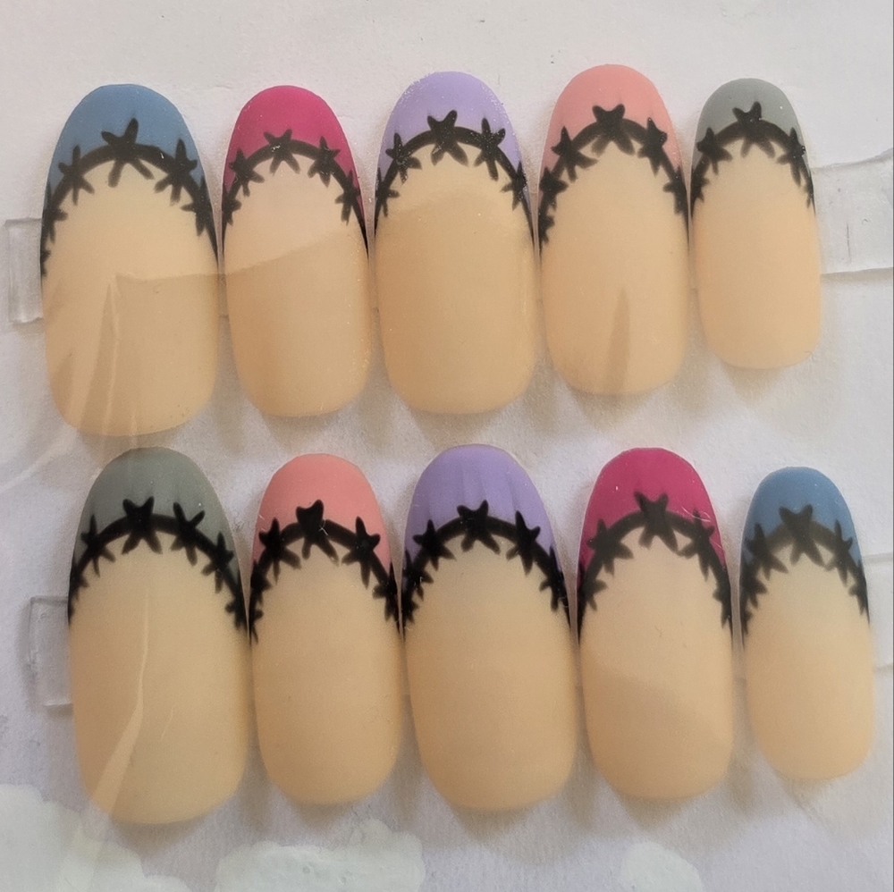 Press-On Nails - French w/ Stitches